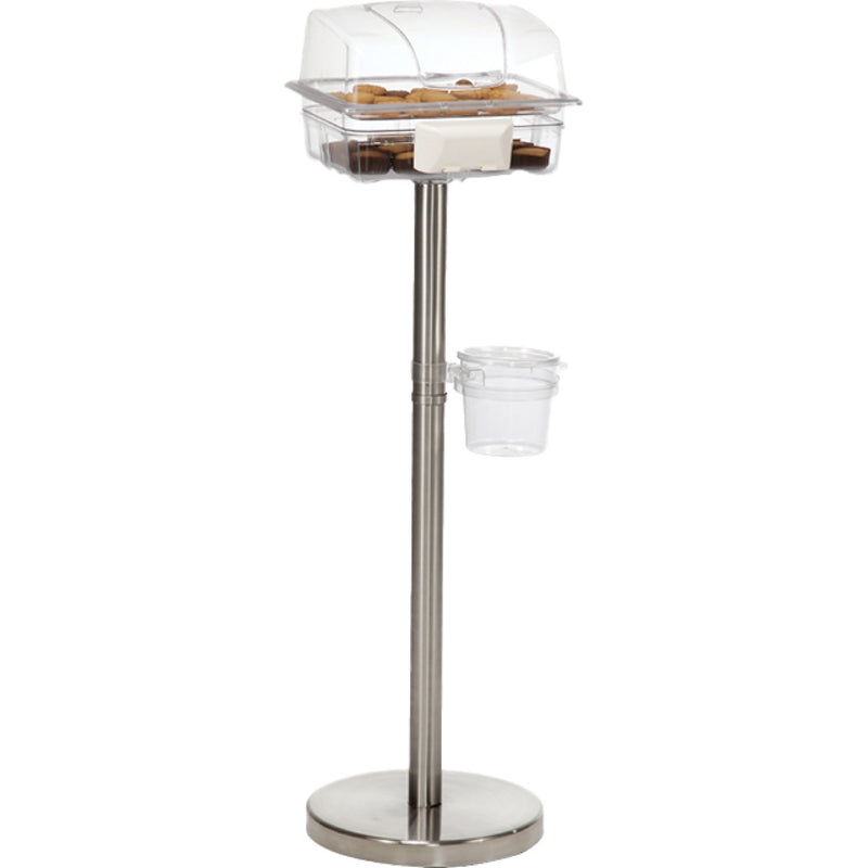 Food Sampling Stand Set with Transparent PC Display Case & Stainless Steel Base 330x265x1100mm - GZFH802