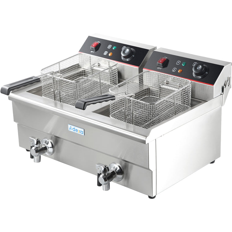 Commercial Fryer Double Electric 2x13 litre 6kW Countertop - HEF132V