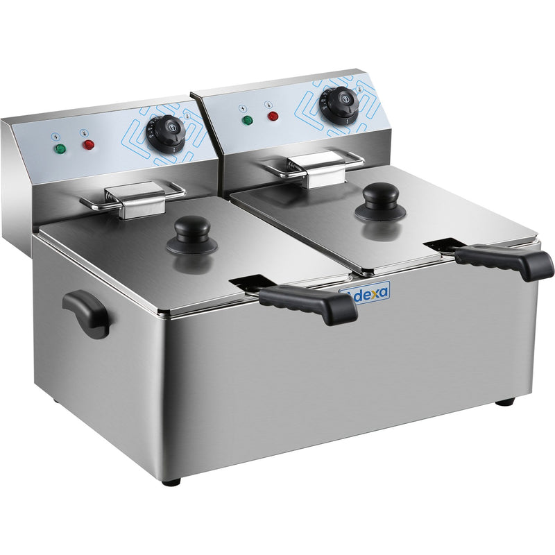 Commercial Fryer Double Electric 2 x 8 litre 6.5kW Countertop - HEF8L2
