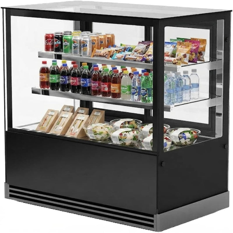 Display Showcase Merchandiser Fridge 545 Litres 2 Shelves 1500×700×1200mm Black - HL1500ER2B