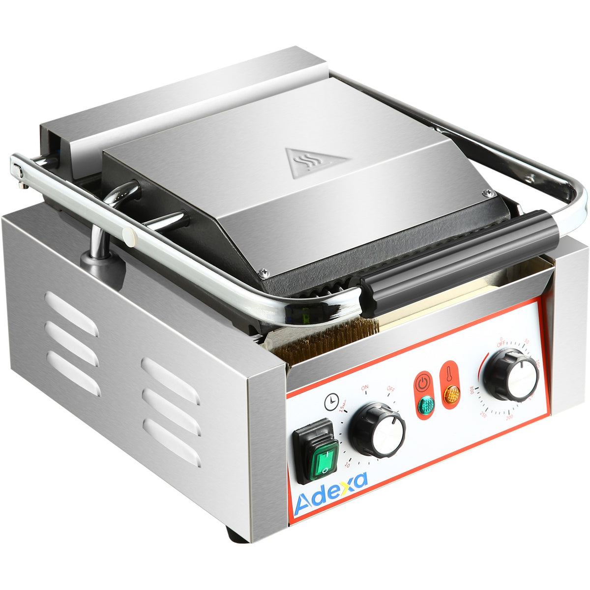 Heavy Duty Panini Contact grill Ribbed Single 1.8W - HXPG811A
