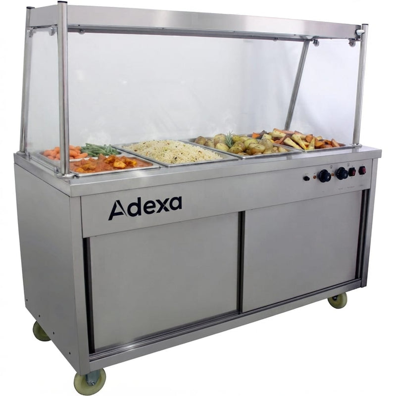 Mobile Food Service Counter with Bain Marie Top and Hot Cupboard - HYH4WS