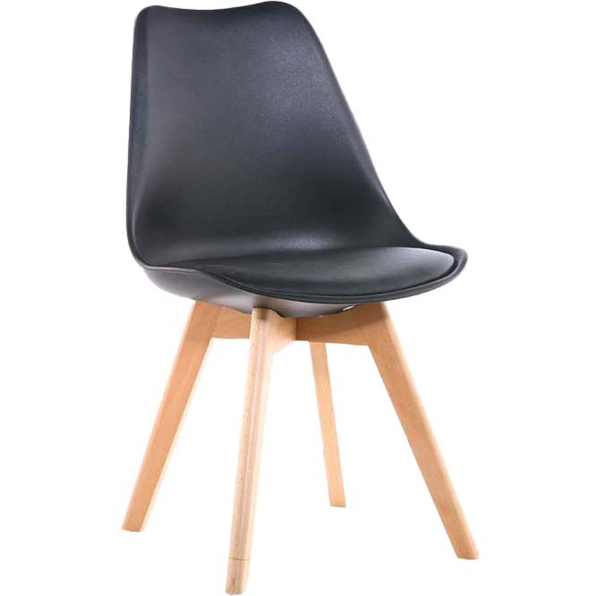 Bistro Dining Chair PP Seat with Beech Wood Legs Black - HYL053D1