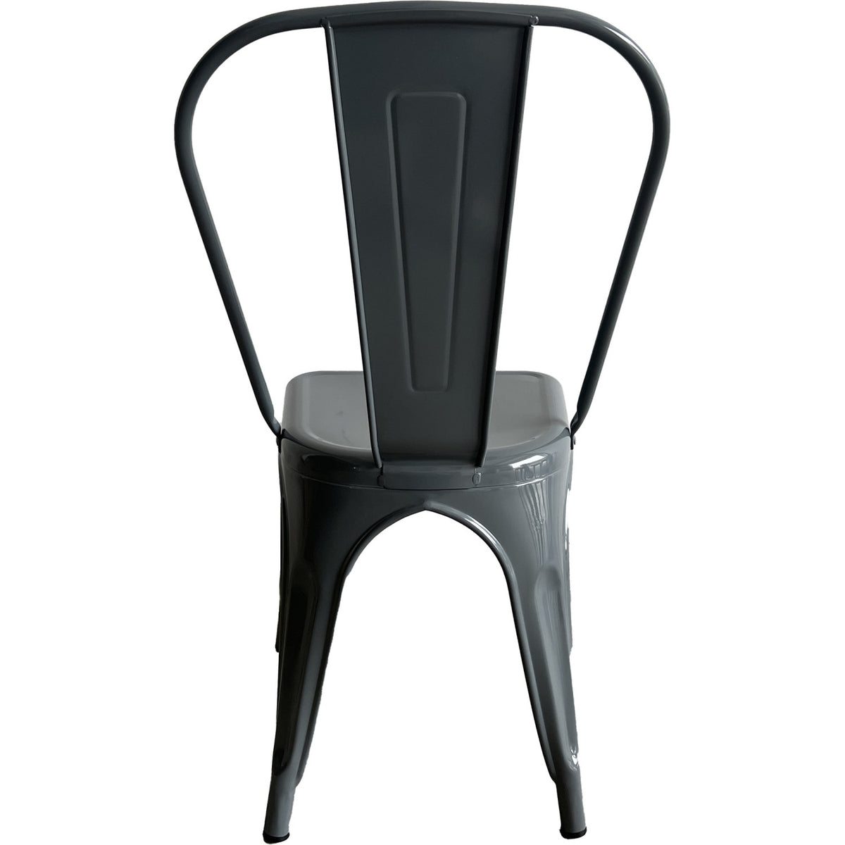 Vintage Industrial Metal Dining Bistro Chair Steel Grey Finish - HYX5031STEELGREY