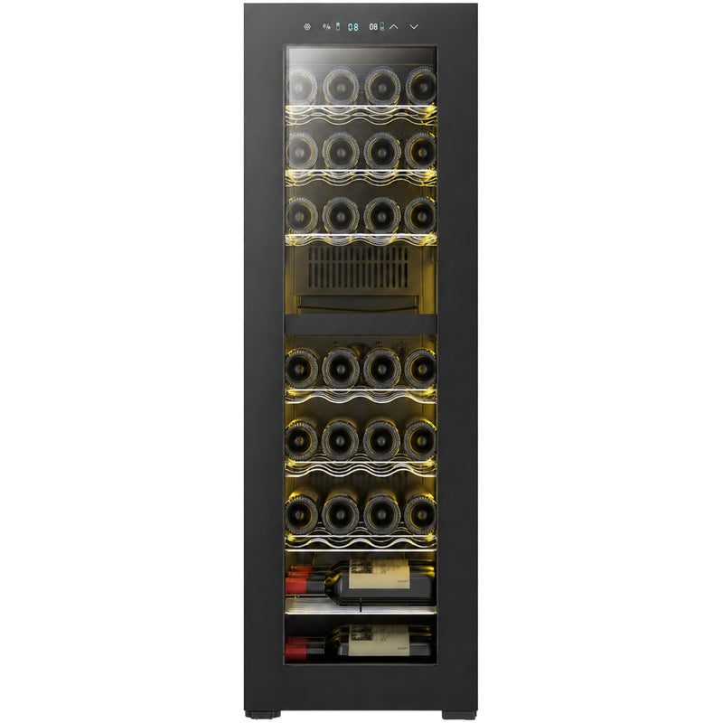 Commercial Dual Zone Wine Cooler 39 Bottle Black Compressor Wine Fridge 400x526x1205mm - JC120