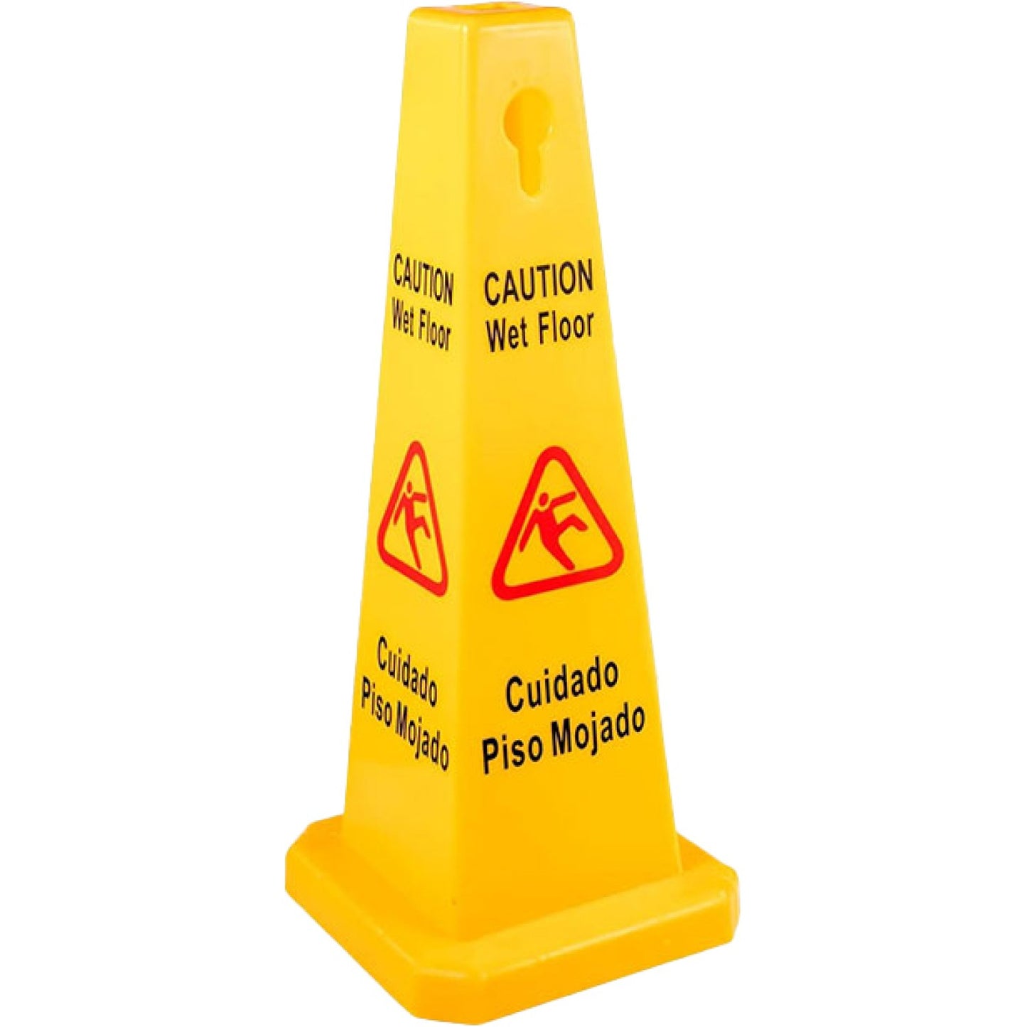 Adexa Large Yellow Wet Floor Safety Cone 320x320x920mm | Bilingual | Commercial UK