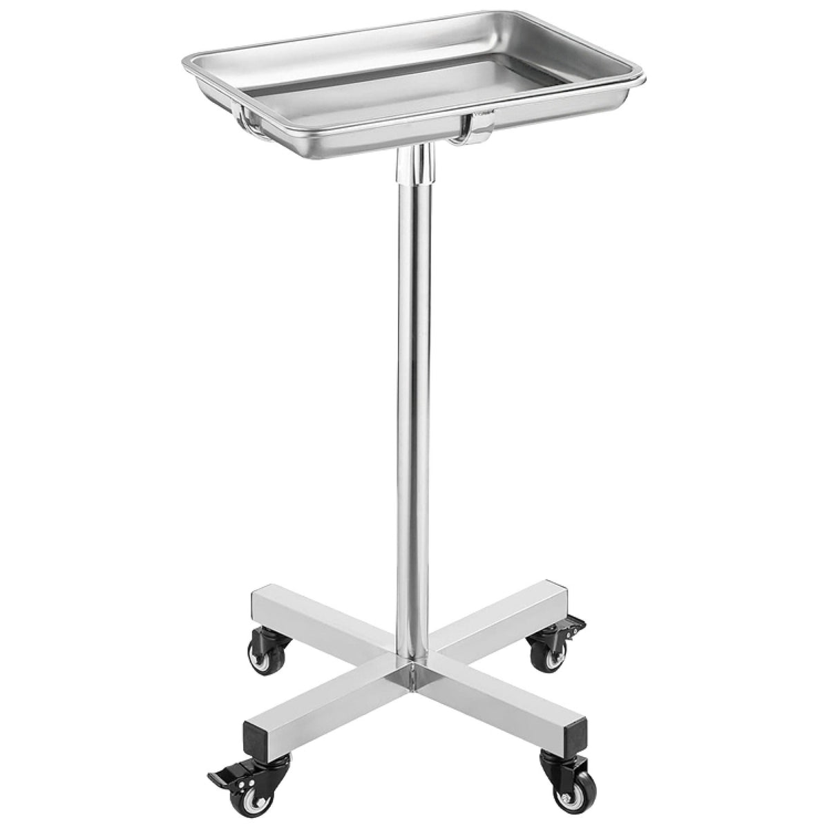 Commercial Stainless Steel Adjustable Medical Instrument Tray Trolley 510x510x840-1320mm - JSN330
