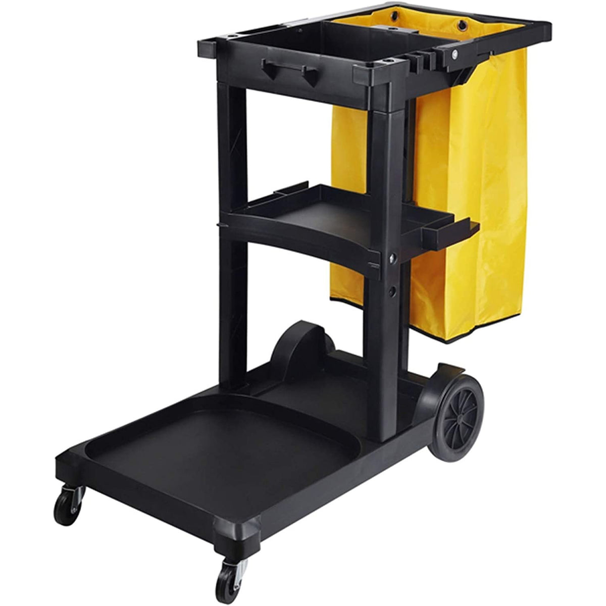 Professional Janitor/Cleaning Trolley Black with Lid 1200x520x990mm - JYXMC301BLACK