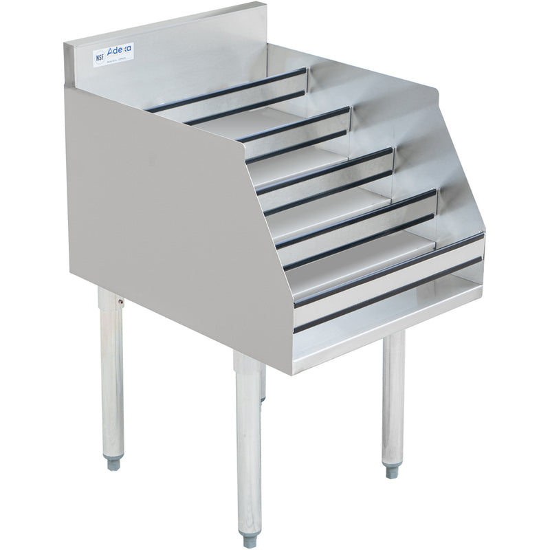 Commercial Liquor Bottle Display Rack 5 tier with Backsplash Stainless steel 910x580x760mm - LDR2336