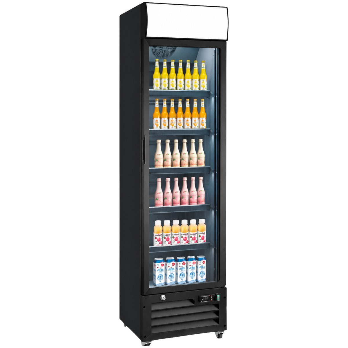 Title Commercial Slim Upright Display Freezer 146L 420 x 485 x 1880mm - LKL218