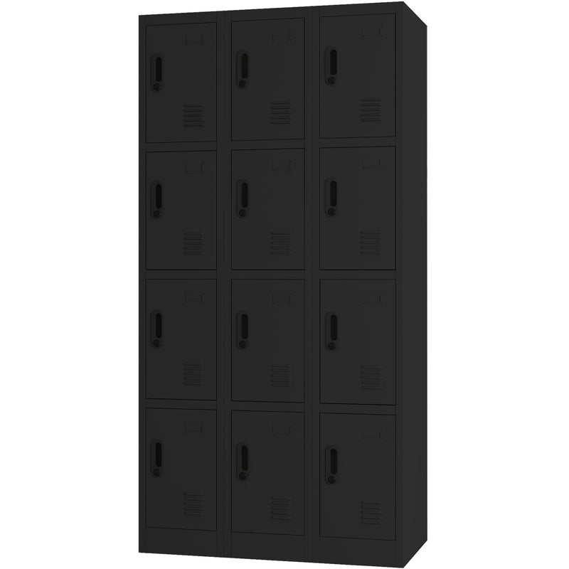 Commercial Black 12 Door Locker 900x400x1800mm - LOCKER12TWBLACK