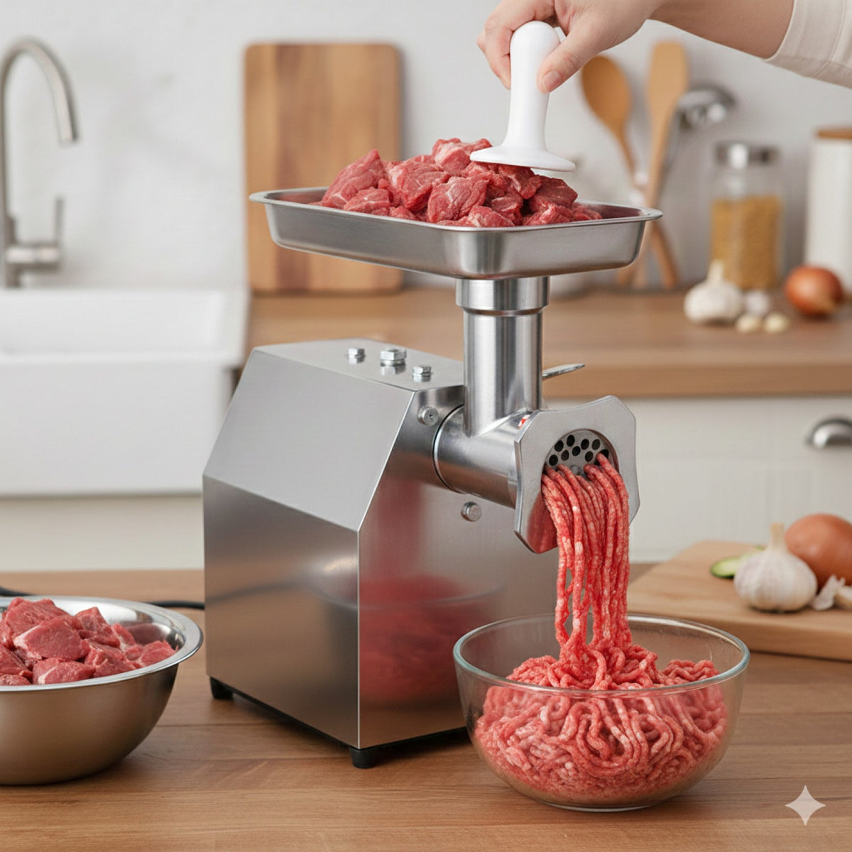 Commercial Electric Meat Grinder/Mincer Painted Steel 380×210×430mm - MK12
