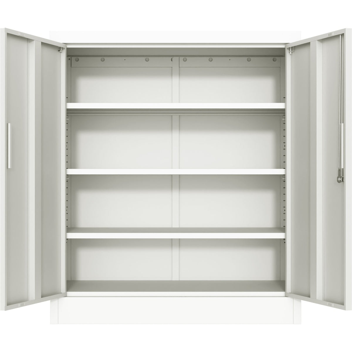Professional Metal Storage Cabinet 2 doors 900x400x1200mm Lock 3 adjustable shelves White - MXFC13WHITE