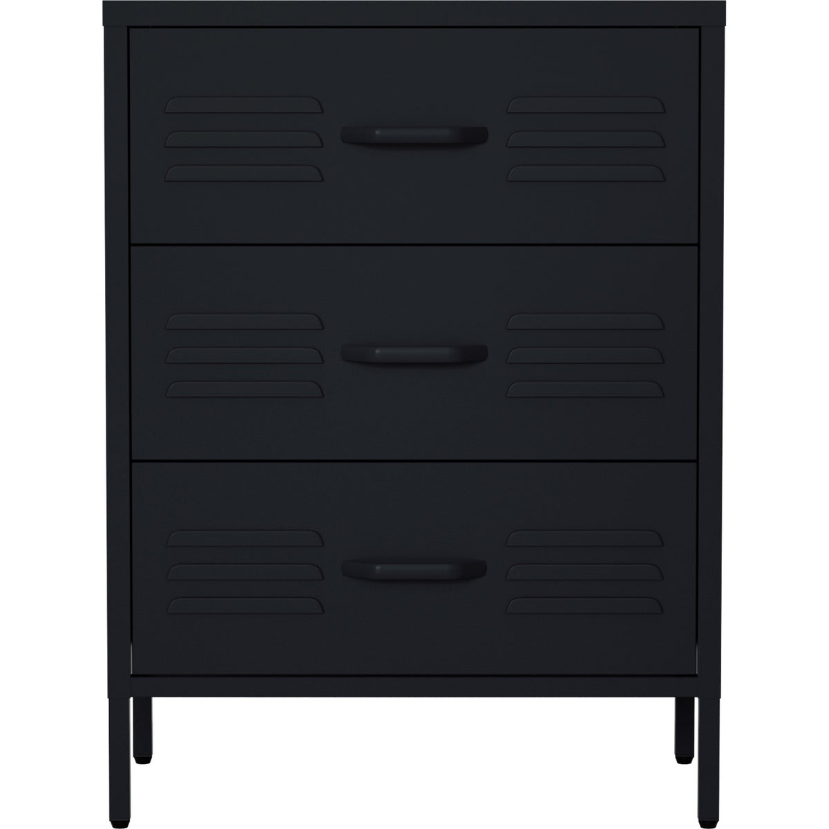 Metal Storage Cabinet 3 Drawers 600x380x800mm Black - MXHDC001BLACK