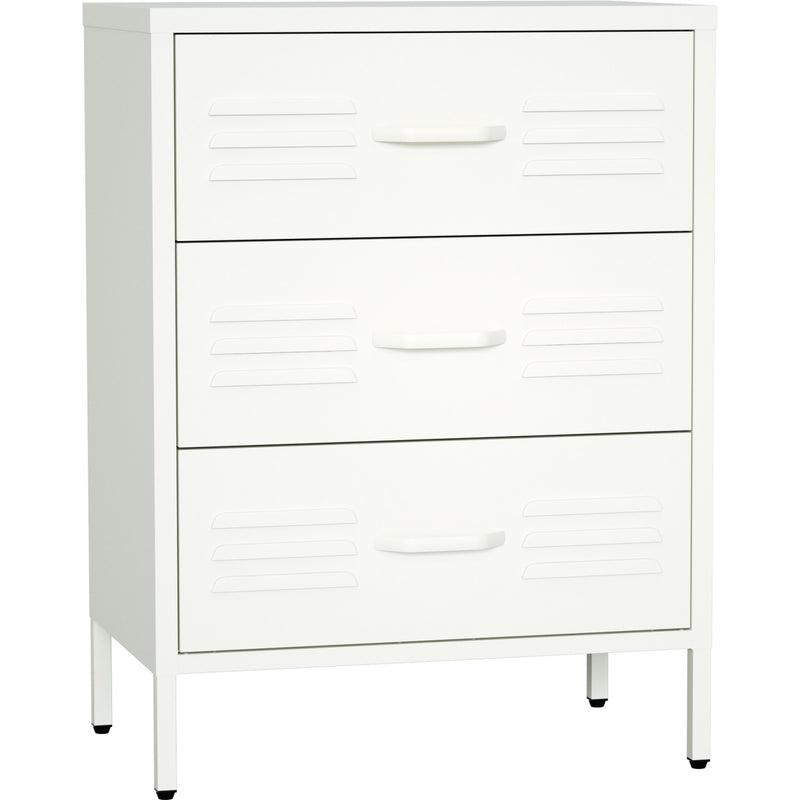 Metal Storage Cabinet 3 Drawers 600x380x800mm White - MXHDC001WHITE