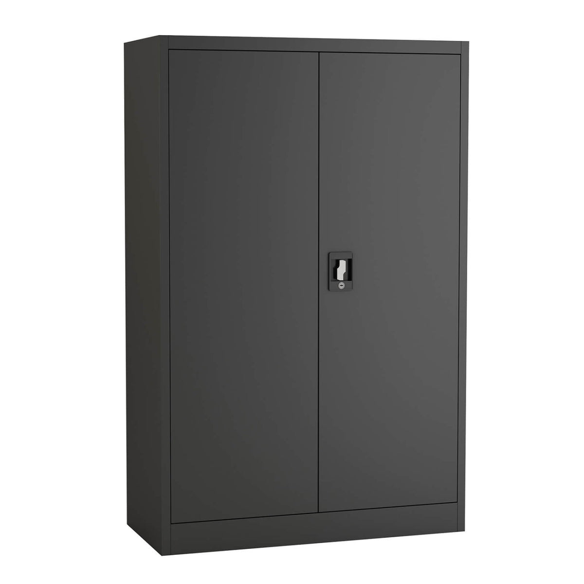 Commercial Metal Black Storage Cabinet 2 Shelves 2 Door Lockable 900x400x1400mm - MYOC05BLACK