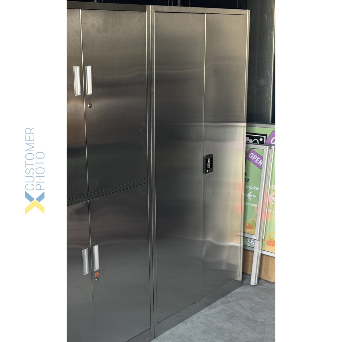Commercial Stainless Steel Cabinet 2 Shelves 4 Doors 900x400x1800mm - MYSLC05