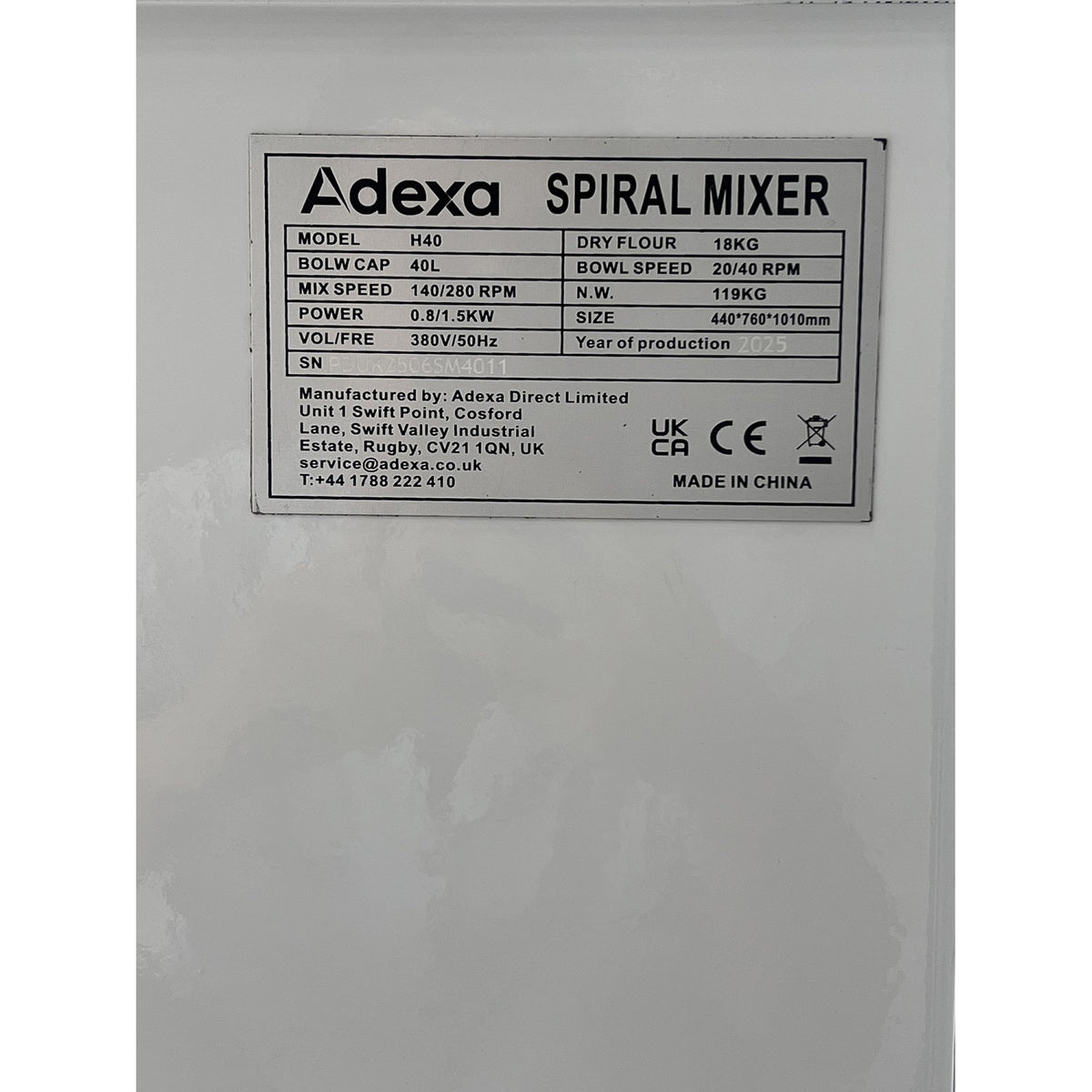 Professional Spiral Mixer 40L 2-Speed - NBH40