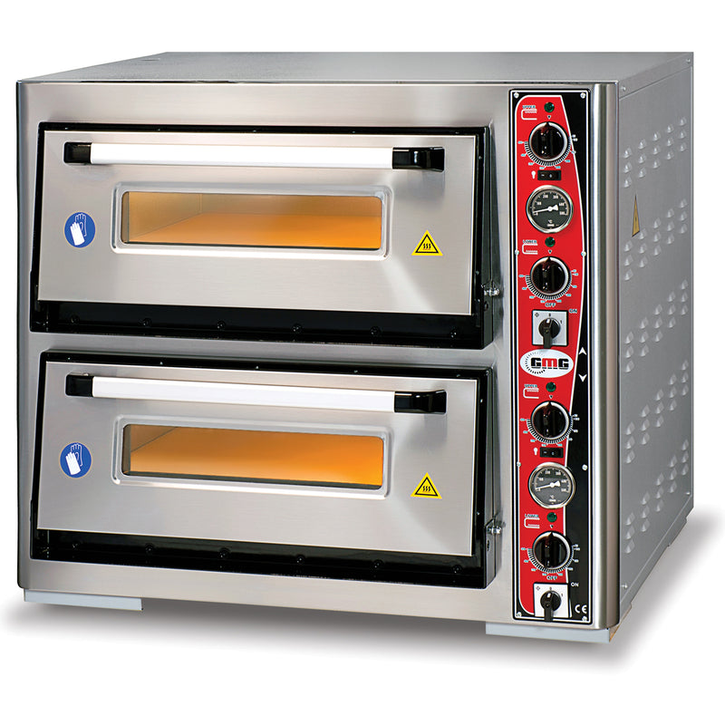 Electric Pizza Oven Premium Thermometer 2 chambers 620x620mm Capacity 4+4 pizzas at 12" 230V/1 phase - PF6262DET