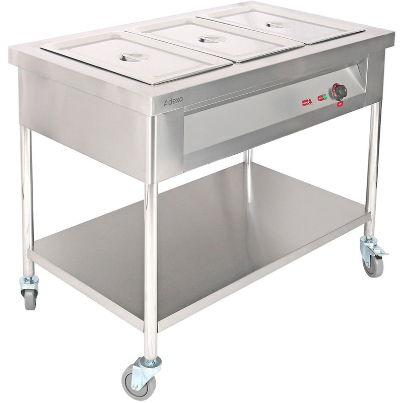 Mobile Bain Marie Food Warming Servery 3xGN1/1 - PFT12070