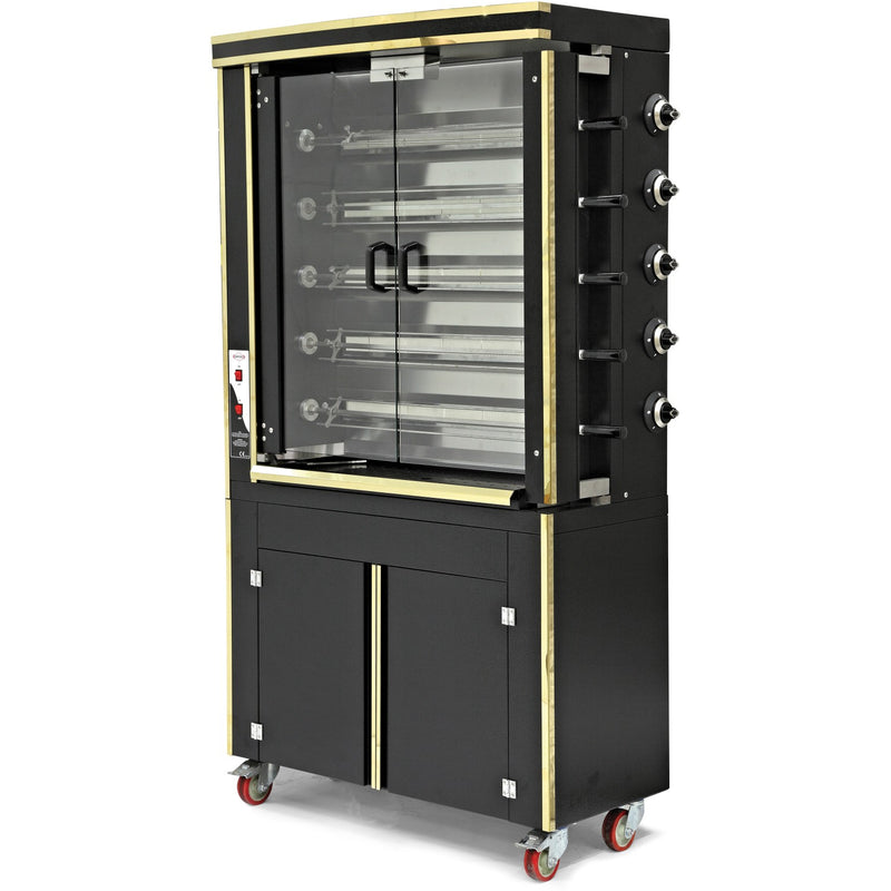 Commercial Chicken Rotisserie Oven with Neutral Cabinet Electric 5 Spit 30 Chickens - PLS5EE