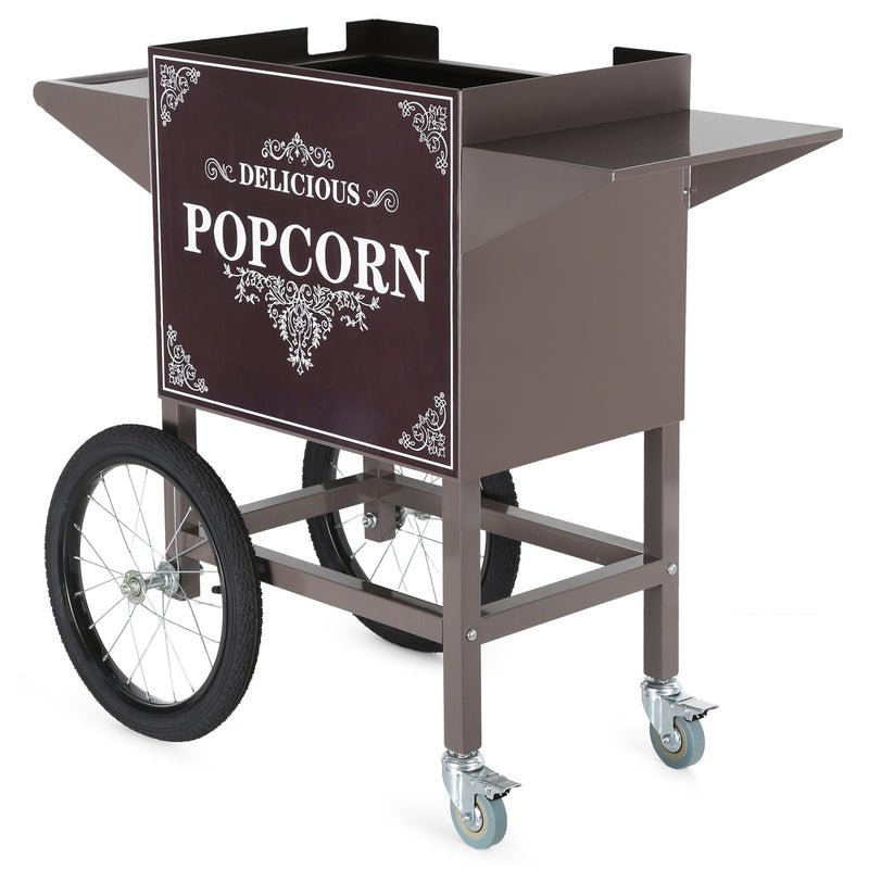Commercial Popcorn Machine Trolley with Storage Cabinet, Large Wheels & Brakes 940 x 450 x 780mm - POPCORN104B