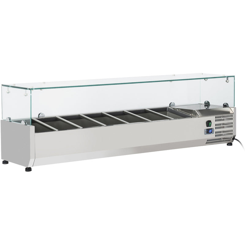 Refrigerated Servery Prep Top 1500mm 7xGN1/4 Depth 330mm | THV1500/330 - THV1500/330