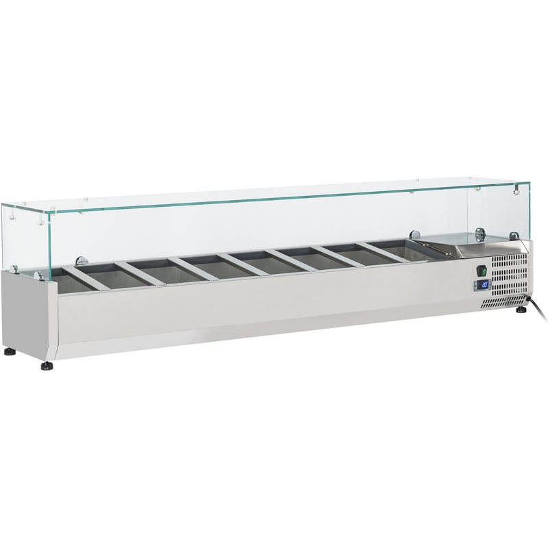 Refrigerated Servery Prep Top 1500mm 6xGN1/3 Depth 380mm Glass Top | VRX1500/380 - VRX1500/380