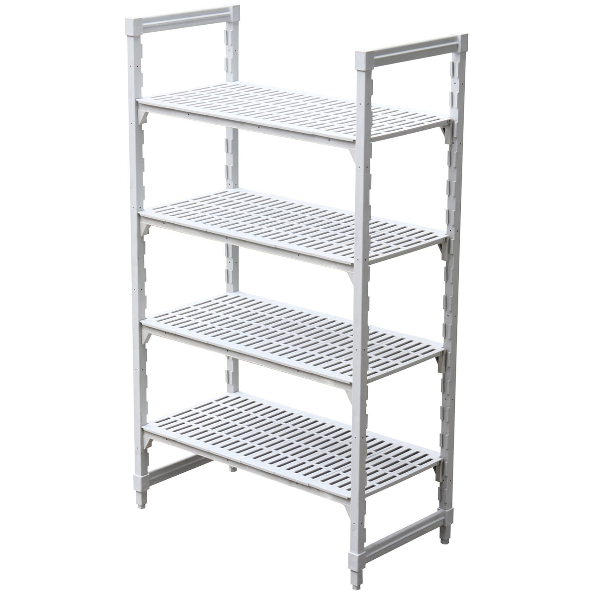 Fixed 4-Tier Plasteel Shelving Unit with Vented Shelves for Cold Rooms & Wet Areas 1525×530×1800mm - QHW338