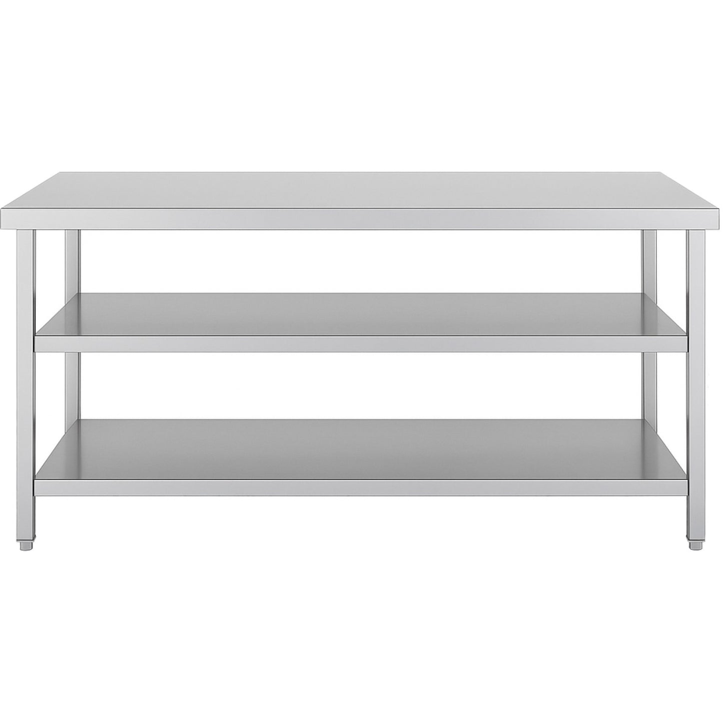 Commercial 3-Tier Stainless Steel Work Table with Undershelves 1500x600x850mm - QNH1136