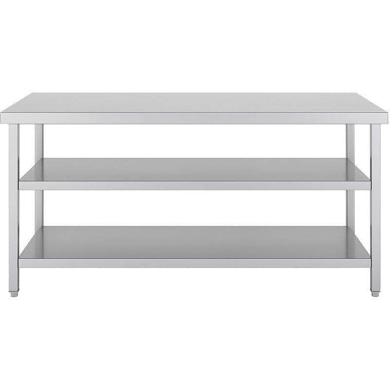 Commercial 3-Tier Stainless Steel Work Table with Undershelves 1500x600x850mm - QNH1136