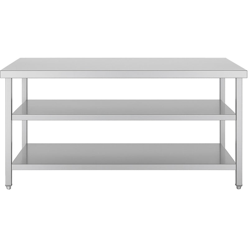 Commercial 3-Tier Stainless Steel Work Table with Undershelves 1800x600x850mm - QNH1138