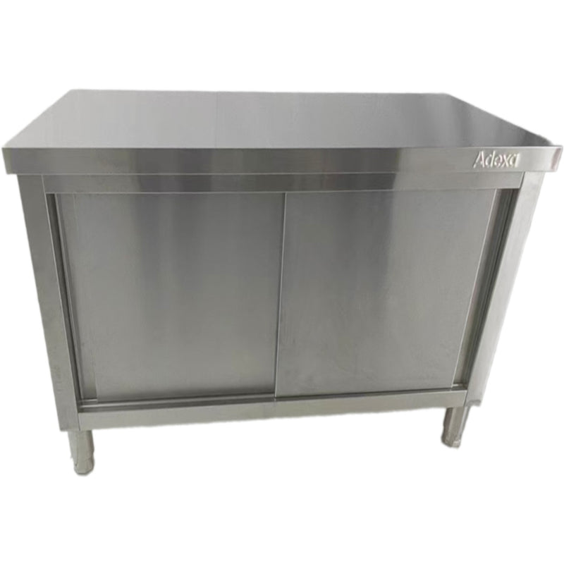 Commercial Stainless Steel Sliding Door Work Table Cabinet 600x600x850mm - QNH310