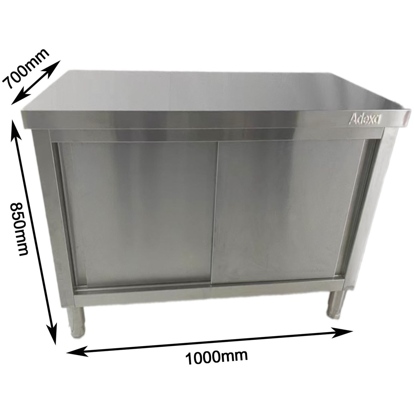 Commercial Stainless Steel Sliding Door Floor Cupboard 1000x700x850mm - QNH324