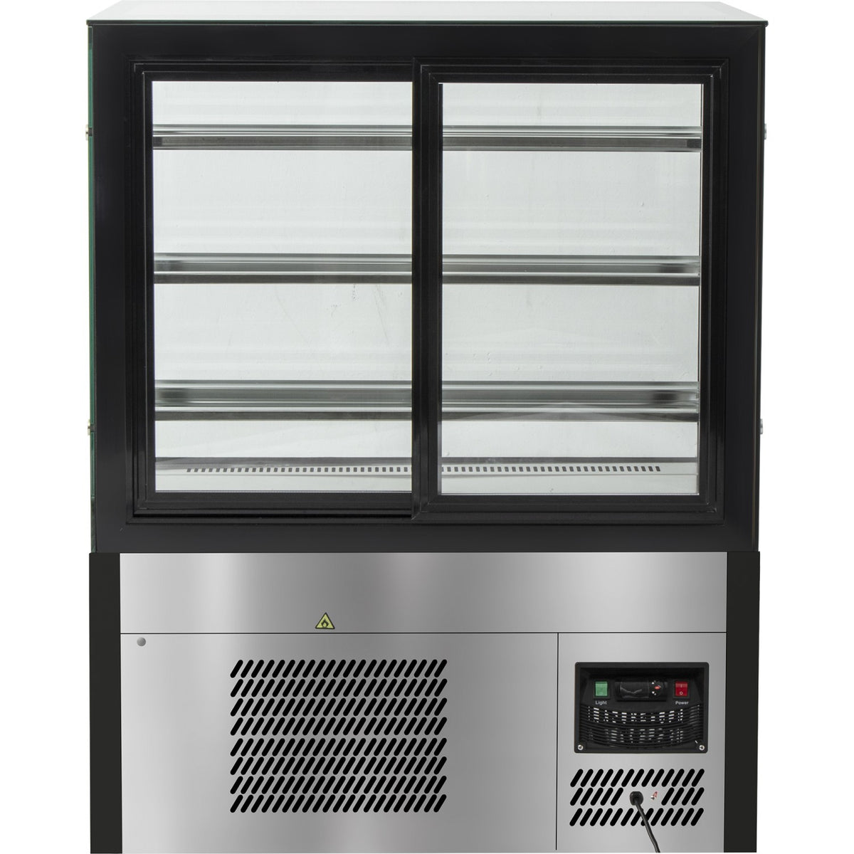 Cake counter Straight front 1800x730x1300mm 3 shelves Black base LED - GN1800R3BLACK