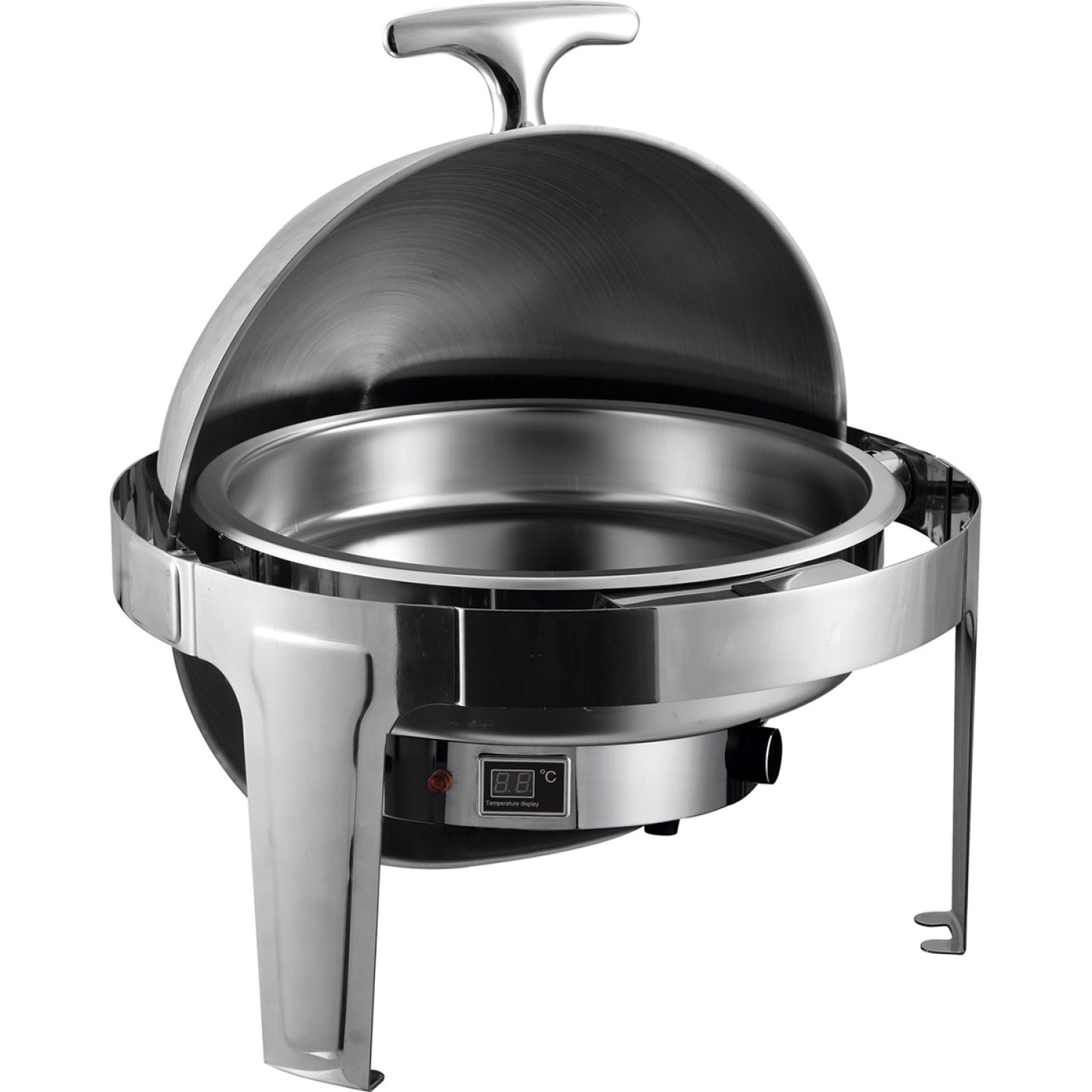 Roll top Chafer Electric heating Round Stainless steel Mirror polish 6 litres - RA2101BE