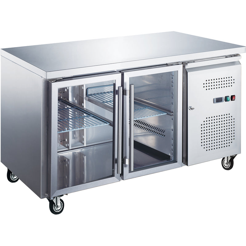 Commercial Refrigerated Counter 2 glass doors Depth 700mm - RG21VGLASS