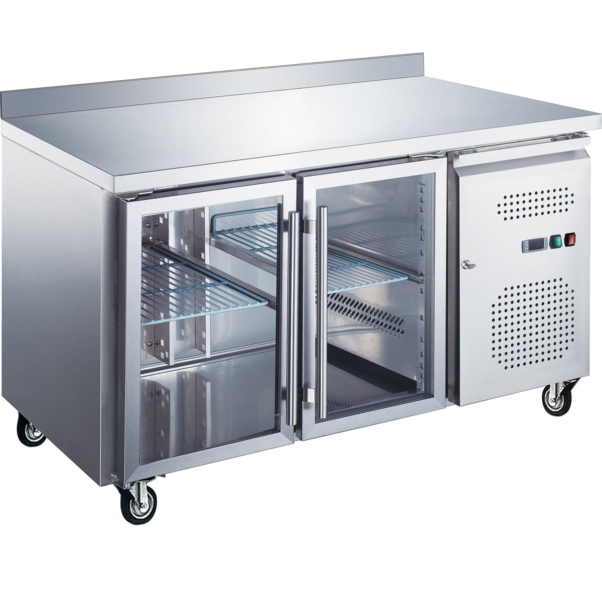 Commercial Refrigerated Counter 2 glass doors Depth 700mm Upstand - RG22VGLASS
