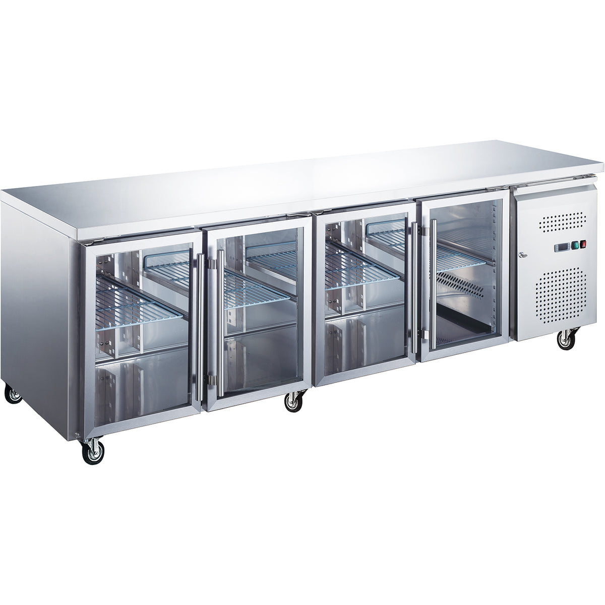 Commercial Refrigerated Counter 4 glass doors Depth 700mm - THP4100TNG