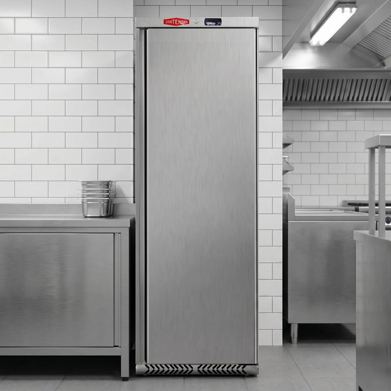 Contender 400L Stainless Steel Upright Refrigerator