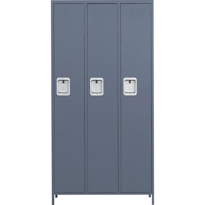 Commercial Grey 3 Door Locker with 2 Shelves 900x400x1830mm - SART236