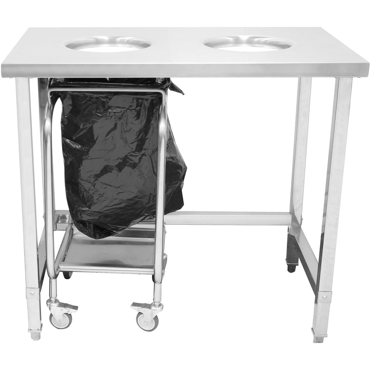 Adexa Stainless Steel Wheeled Waste Bag Holder Trolley | Commercial Kitchen UK