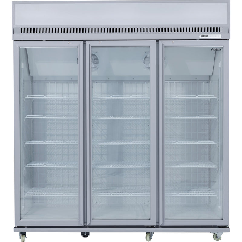 Commercial Display Freezer Upright 1500 litres Triple Hinged glass door LED canopy Grey - SDM1500