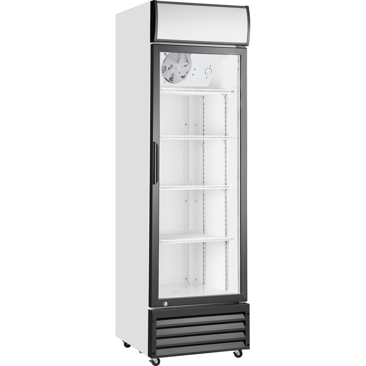 Commercial Bottle cooler Upright 292 litres Single hinged glass door Black&White - SSP338WEA