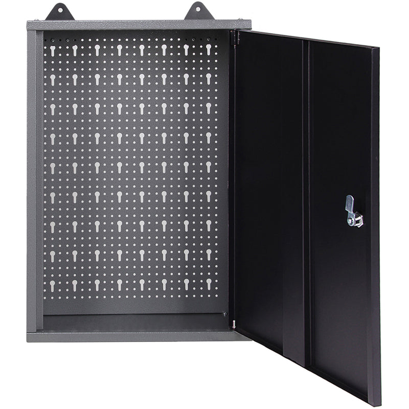 Professional Grey and Black Wall Mounted Tool Cabinet with Key 400x200x600mm - TC001