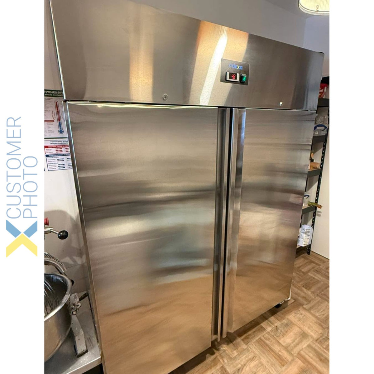 Commercial Refrigerator 1150 Litres Upright Stainless Steel Twin Door 1480x730x2010mm Fan Assisted Ventilated Cooling - THL1180TN