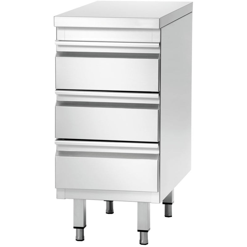 Commercial drawer cabinet Stainless steel 3 drawers Width 500mm Depth 600mm - THSS3R56