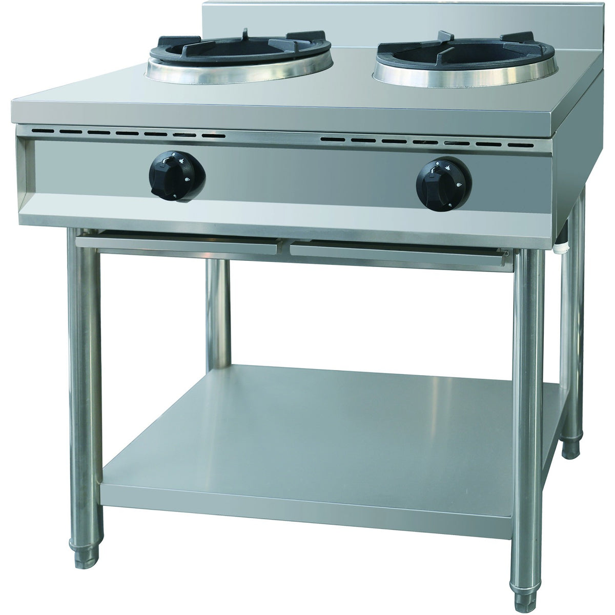 Commercial 2 Burner Gas Wok Cooker 24kW 900 x 600 x 950mm - THZ2