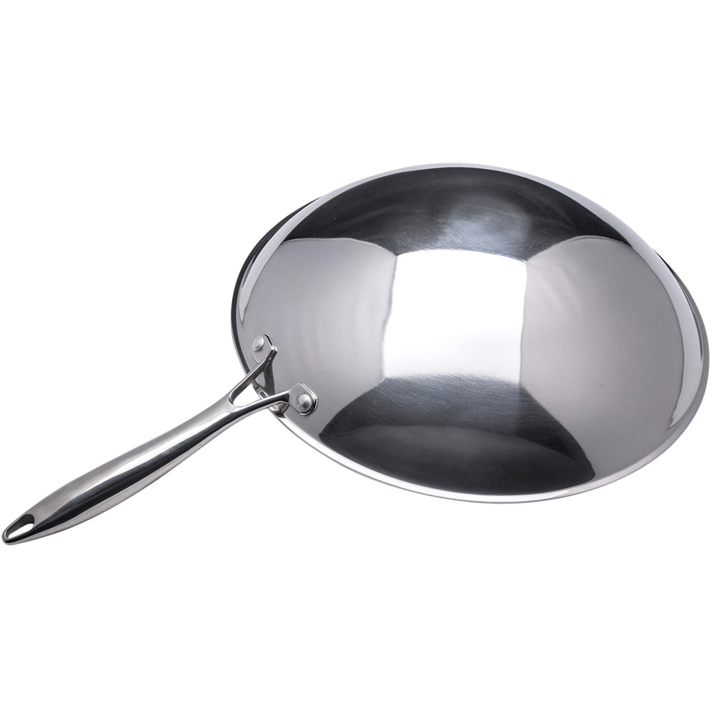 Professional Wok Pan Premium Round bottom Stainless steel 13.5''/340mm - TP13410