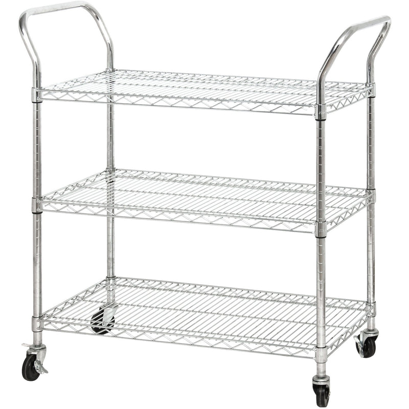 Commercial Utility Cart Chrome Wire 3 Tier 900x450x1100mm - TR9045110A3CW